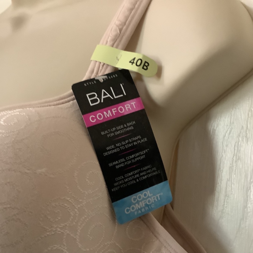 New Bali Cool Comfort Bra 40B Lightly Padded Tan - Picture 5 of 10